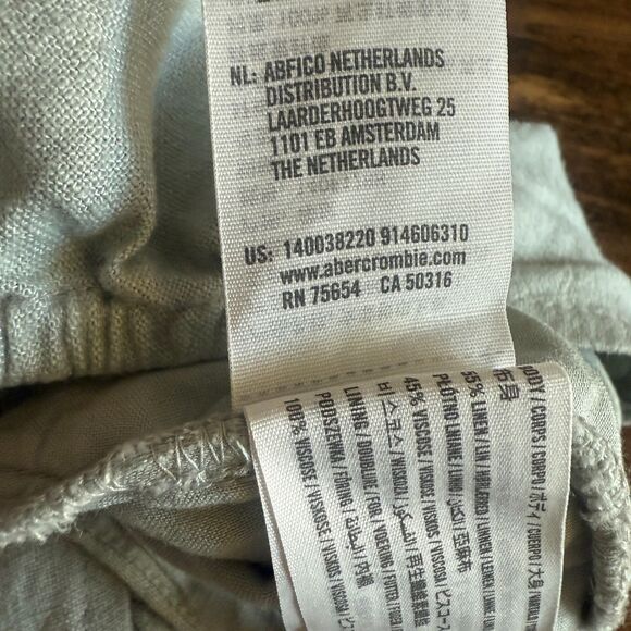 NWT Abercrombie & Fitch Green Linen Tie Front Crop Top Women's Small - Picture 14 of 16